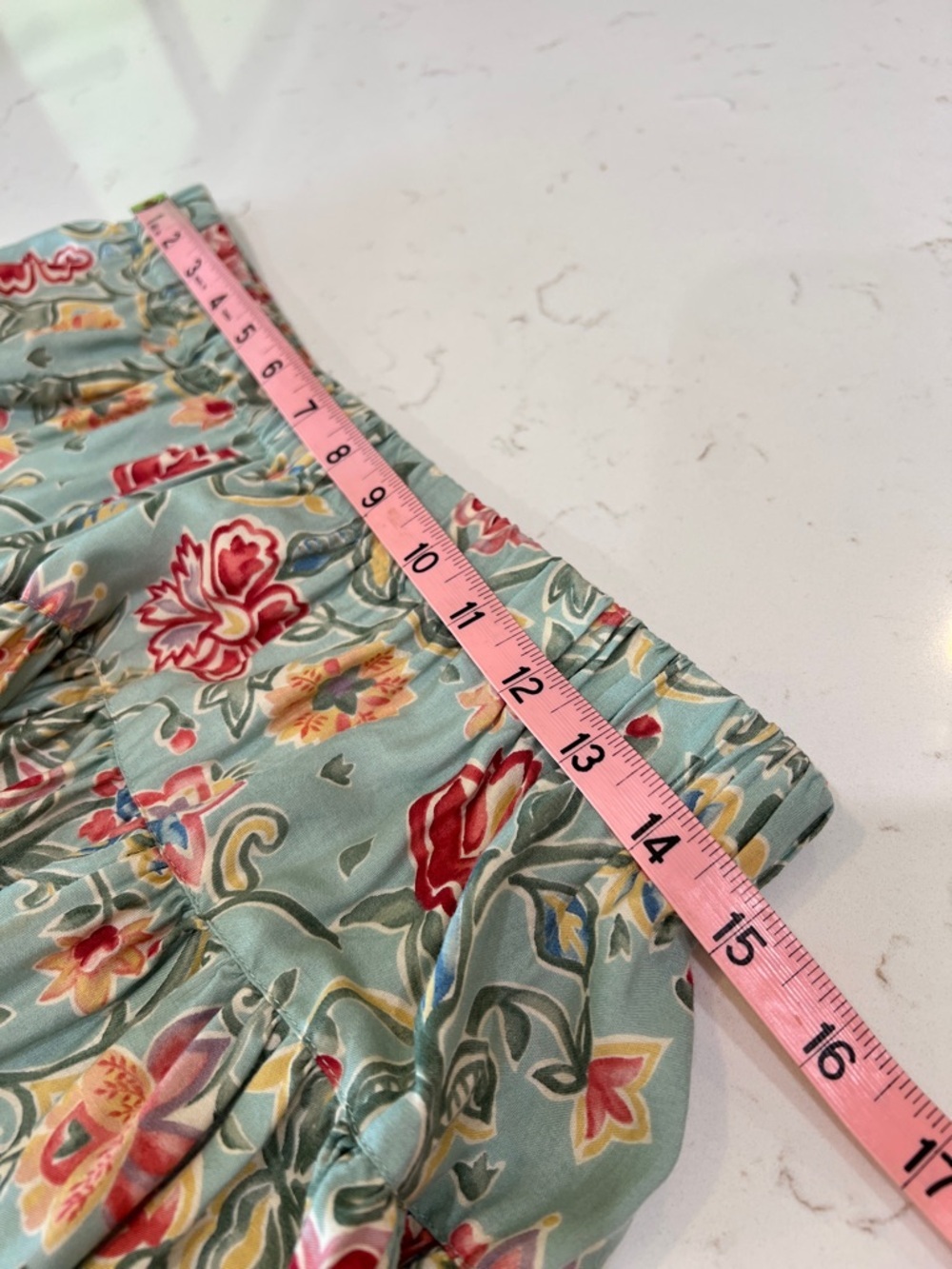 Vintage Sharon Young Floral Midi Skirt Rayon USA Elastic Waist - Picture 8 of 8
